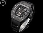 Best Richard Mille RM 052 Replica Black Carbon Fiber Case Watch – Men’s Luxury Watch With Skeleton Skull Dial - Image 4