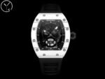 Best Swiss Replica Richard Mille RM52 Skull Tourbillon Watch with Rubber Strap - Image 9