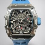 Luxury Replica Richard Mille RM 35-03 Rafael Nadal Skeleton Dial Blue Strap Watch For Men