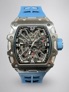 Luxury Replica Richard Mille RM 35-03 Rafael Nadal Skeleton Dial Blue Strap Watch For Men