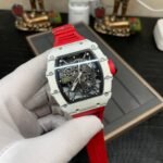 Richard Mille RM 35-01 Replica Rafael Nadal White Carbon Case Red Strap Watch | Swiss Movement, Skeleton Dial - Image 3