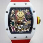 Richard Mille RM 88 Smiley Automatic Tourbillon Watch Replica, Red Rubber Strap