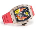 Replica Richard Mille RM S10 Koi Tourbillon Watch Rose Gold with Diamond - Red Leather Strap - Image 8