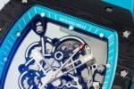 Best Replica RICHARD MILLE RM 55 – Swiss Movement Super Clone with Carbon Case & Blue Rubber Strap - Image 6