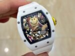 Best Richard Mille RM 88 Smiley Replica Swiss Automatic Tourbillon Watch with White Rubber Strap - Image 7