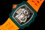 Best Richard Mille RM 21-02 Tourbillon Aerodyne Replica Watch - Orange Leather Strap - Image 8
