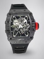Richard Mille RM 35-01 Rafael Nadal Replica Swiss Watch – Skeleton Dial, NTPT Carbon Case, Black Rubber Strap