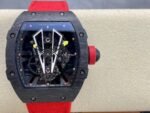 Swiss Replica Richard Mille RM27-03 Black Carbon Fiber Case with Red Woven Strap - Image 4