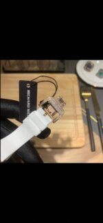 Elegant Swiss Richard Mille RM 07-01 Replica White Ceramic & Rose Gold Diamond Dial Watch – Luxury Style For Women - Image 10