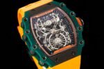 Best Richard Mille RM 21-02 Tourbillon Aerodyne Replica Watch - Orange Leather Strap - Image 3