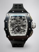 Richard Mille RM 11-03 Replica Black Ceramic Case with Black Rubber Strap | Skeleton Dial Watch For Men
