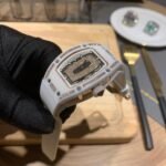 Elegant Swiss Richard Mille RM 07-01 Replica White Ceramic & Rose Gold Diamond Dial Watch – Luxury Style For Women - Image 7