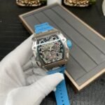 Luxury Replica Richard Mille RM 35-03 Rafael Nadal Skeleton Dial Blue Strap Watch For Men - Image 3