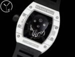 Best Swiss Replica Richard Mille RM52 Skull Tourbillon Watch with Rubber Strap - Image 2