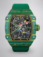 Best Replica Richard Mille RM 67-02 Skeleton Dial Watch With Green Fabric Strap