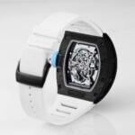 Best Replica RICHARD MILLE RM 055 Skeleton Watch - Swiss Movement Super Clone, Carbon Fiber Case, Sporty White Rubber Strap - Image 9