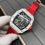 Richard Mille RM 35-01 Replica Rafael Nadal White Carbon Case Red Strap Watch | Swiss Movement, Skeleton Dial - Image 6