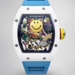 Richard Mille RM 88 Smiley Automatic Tourbillon Replica White Ceramic Blue Strap Watch