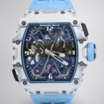 Best Swiss Richard Mille RM 35-03 Replica Rafael Nadal Watch for Men | White Carbon Fiber Case | Blue Strap