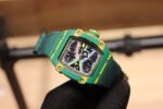 Best Replica Richard Mille RM 67-02 Skeleton Dial Watch With Green Fabric Strap - Image 5