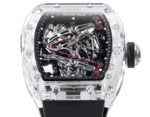 Replica Richard Mille RM 38-02 Pink Themed Crystal Skeleton Tourbillon Black Rubber Strap Watch - Image 10