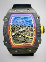 Best Replica Richard Mille RM67-02 Super Clone 47mm Skeleton Dial Carbon Fiber Watch