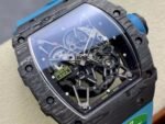Replica Richard Mille RM 35-02 Swiss NTPT Carbon Fiber Case, Blue Rubber Strap Watch - Image 6