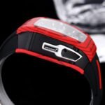 Luxury Sport Replica Richard Mille RM 40-01 Red Carbon Fiber Case Watch With Black Rubber Strap - Image 8