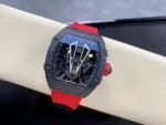 Swiss Replica Richard Mille RM27-03 Black Carbon Fiber Case with Red Woven Strap - Image 5