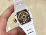 Best Richard Mille RM 88 Smiley Replica Swiss Automatic Tourbillon Watch with White Rubber Strap - Image 4