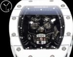 Best Swiss Replica Richard Mille RM52 Skull Tourbillon Watch with Rubber Strap - Image 10