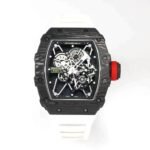 Top Swiss Replica Richard Mille RM35-01 – Carbon Fiber Case & White Rubber Strap - Image 2