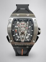Luxury Best Richard Mille RM 40-01 Replica McLaren Speedtail – Water-Drop Case, Black Rubber Strap, Swiss Movement
