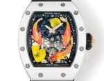 Replica Richard Mille RM S10 Koi Tourbillon Watch with Black Leather Strap - Image 5