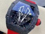 Swiss Replica Richard Mille RM27-03 Black Carbon Fiber Case with Red Woven Strap - Image 6