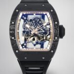 Richard Mille RM055 Skeleton Watch with Black Rubber Strap – Swiss Replica