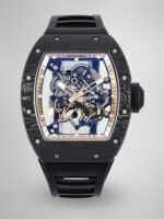 Richard Mille RM055 Skeleton Watch with Black Rubber Strap – Swiss Replica