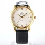 Omega De Ville Gold Watch Black Strap