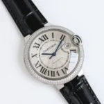 Cartier Ballon Bleu 40 Automatic Black Leather Watch – High-Quality Cartier - Image 2