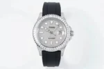 Rolex Yacht-Master 42mm Diamond Set Watch – Silver Dial with Black Rubber Strap
