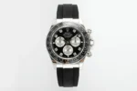 Rolex Daytona – Black Dial, Stainless Steel Case, Rubber Strap Watches Chronograph