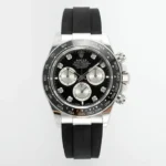Rolex Daytona – Black Dial, Stainless Steel Case, Rubber Strap Watches Chronograph