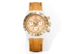 Rolex Daytona Carbon Fiber Custom Edition – Champagne Dial, Brown Strap, Enhanced Night Glow Case