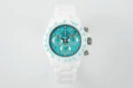 Rolex Daytona Ceramic Watch – White Strap, Turquoise Dial