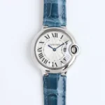 Cartier Ballon Bleu 33mm Blue Leather Watch – High-Quality Cartier