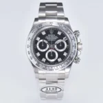 Rolex Daytona Watch – Black Enamel Dial with Moissanite Diamonds