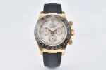 Rolex Daytona 116518 Gold Engraved Natural Cloud Mother-of-Pearl Dial Watches with Black Rubber Strap