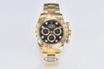 Rolex Daytona Watch – Black Enamel Dial with Moissanite Stones