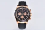 Rolex Daytona Watch – Black Dial with Rubber Strap