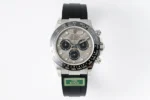 Rolex Daytona 7750 Movement – White Dial with Black Subdials, Stainless Steel Case, Rubber Strap